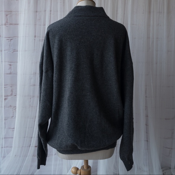 LAMBSWOOL Gray Unisex Crew Neck Sweater Made in Italy Size Large (oversized) - Picture 3 of 10